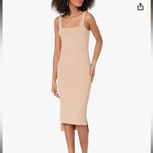 NWT the drop women’s Amelia Square-neck strappy bodycon midi tank dress tan XS